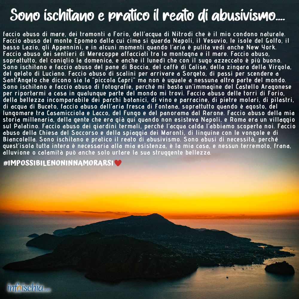 Sono ischitano e pratico il reato di abusivismo…